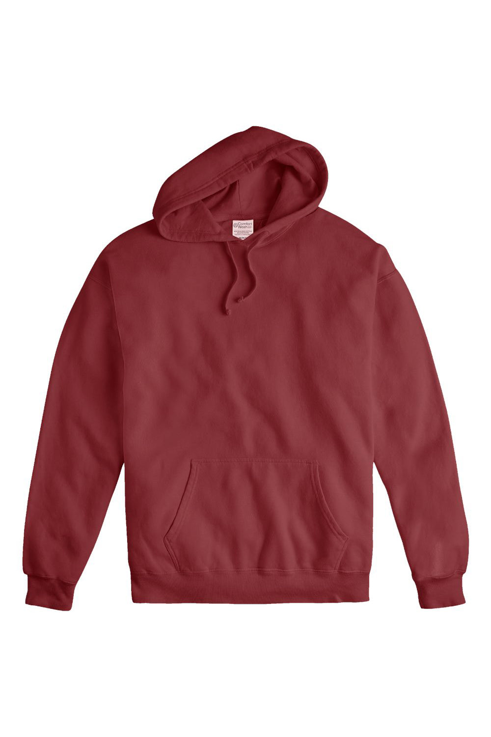 ComfortWash By Hanes GDH450 Mens Hooded Sweatshirt Hoodie w/ Pouch Pocket Cayenne Red Flat Front