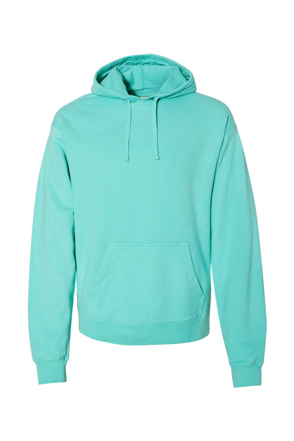 ComfortWash By Hanes GDH450 Mens Hooded Sweatshirt Hoodie w/ Pouch Pocket Mint Green Flat Front