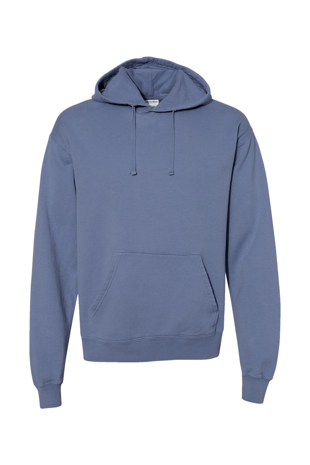 ComfortWash By Hanes GDH450 Mens Hooded Sweatshirt Hoodie w/ Pouch Pocket Saltwater Blue Flat Front