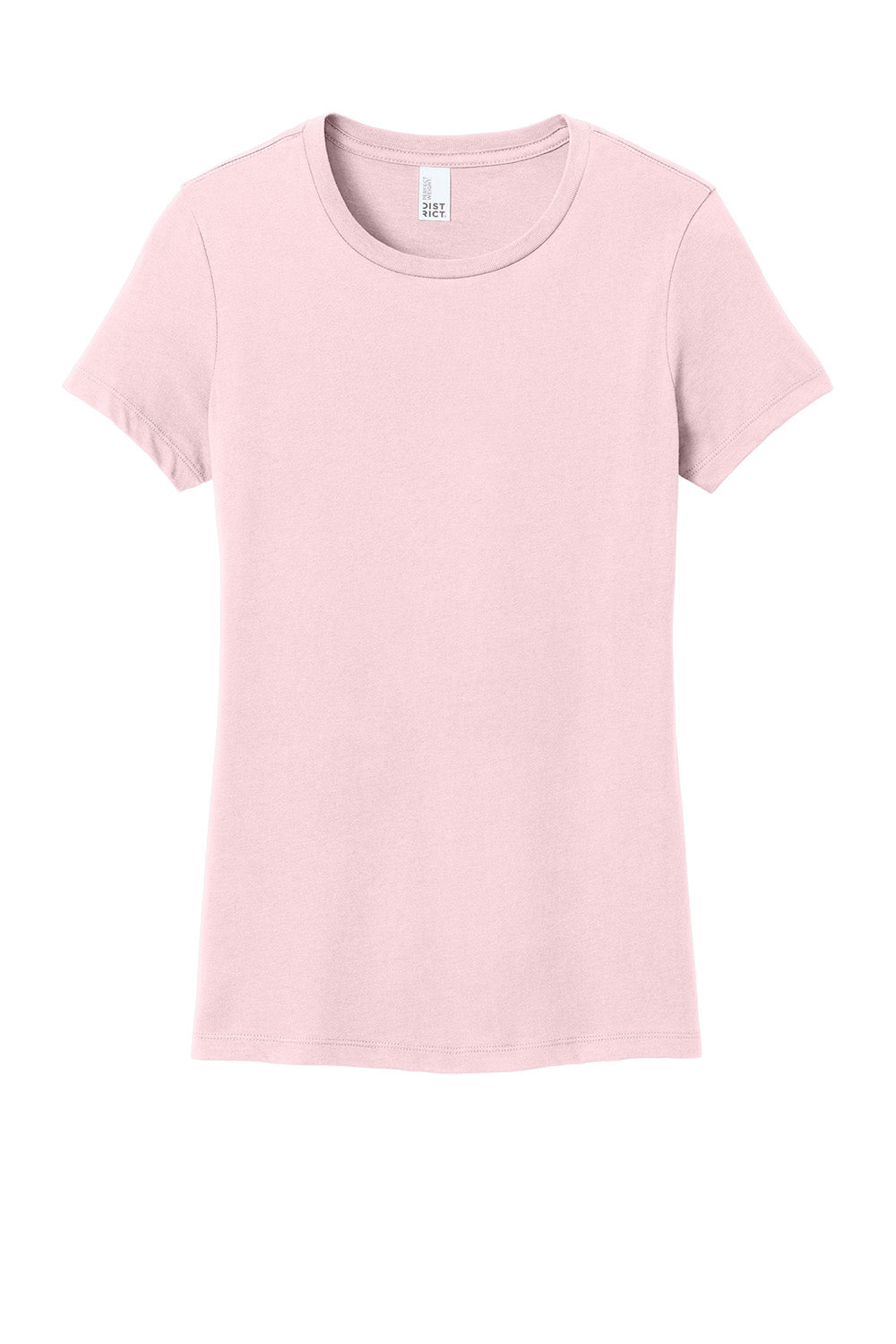 District DM104L Womens Perfect Weight Short Sleeve Crewneck T-Shirt Carnation Pink Flat Front