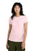 District DM104L Womens Perfect Weight Short Sleeve Crewneck T-Shirt Carnation Pink Model Front