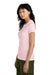 District DM104L Womens Perfect Weight Short Sleeve Crewneck T-Shirt Carnation Pink Model Side