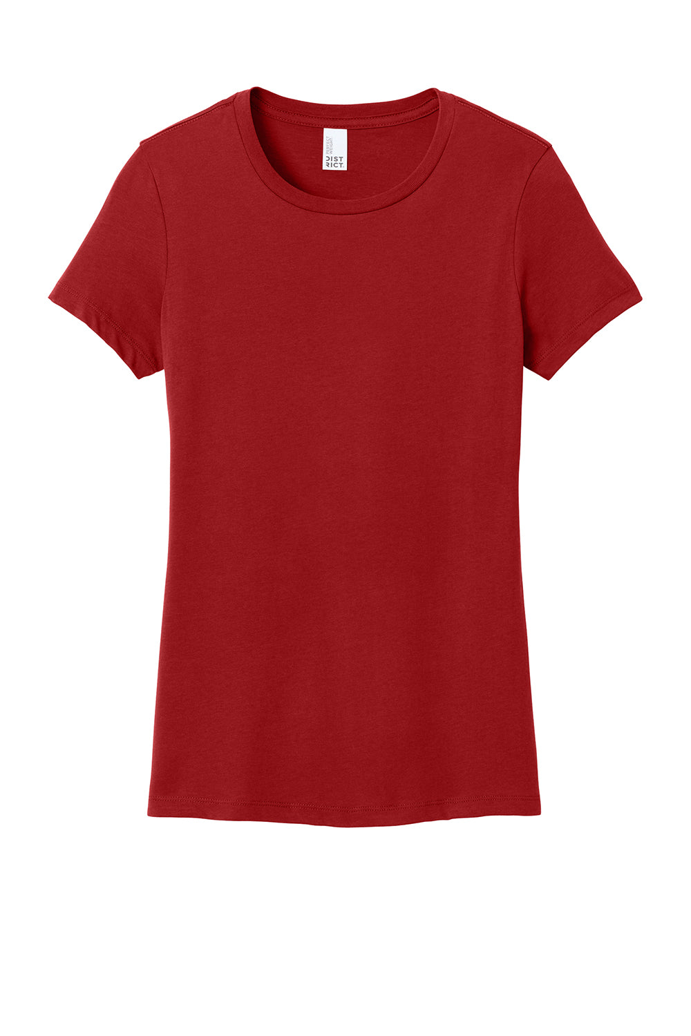 District DM104L Womens Perfect Weight Short Sleeve Crewneck T-Shirt Classic Red Flat Front