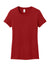 District DM104L Womens Perfect Weight Short Sleeve Crewneck T-Shirt Classic Red Flat Front