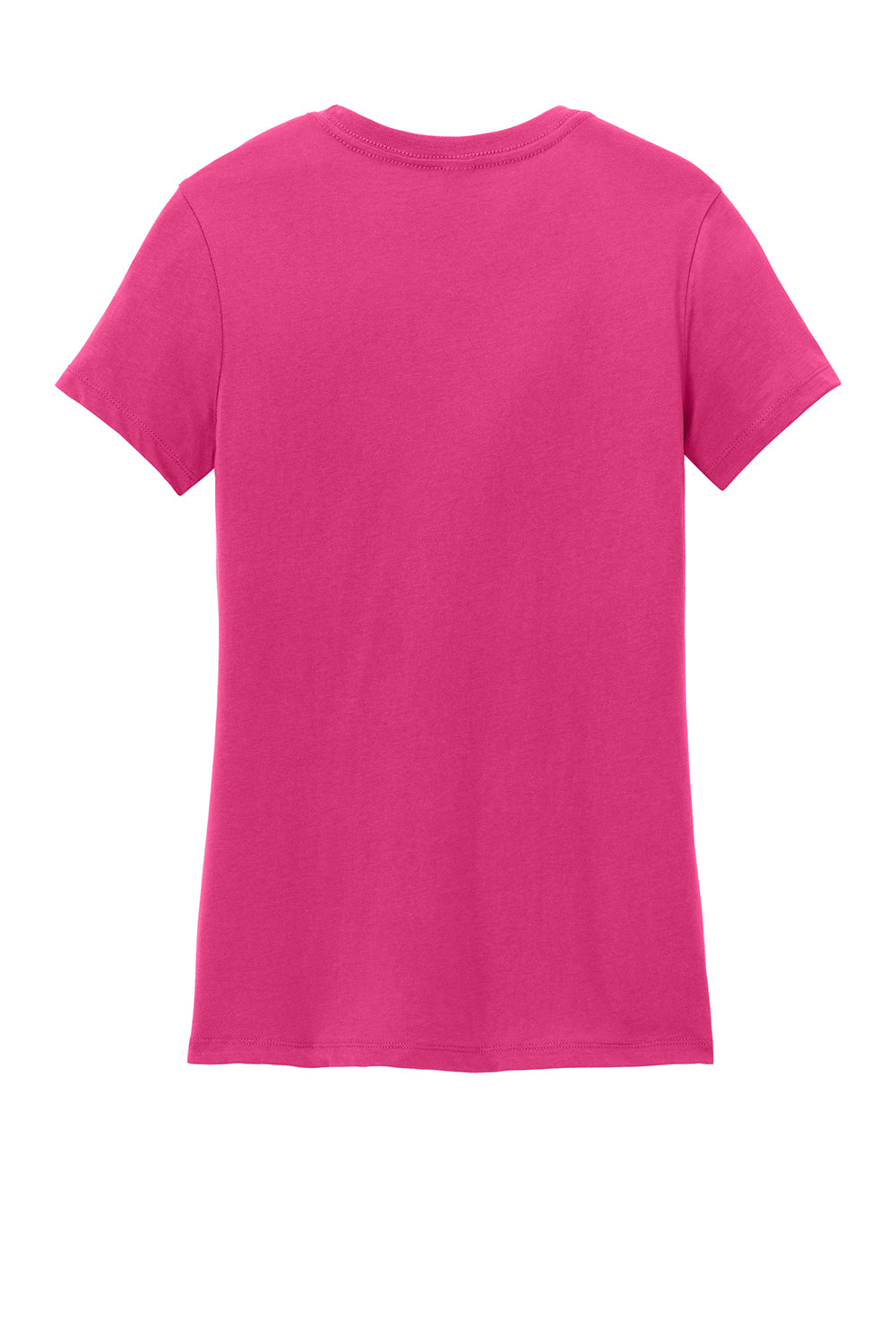 District DM104L Womens Perfect Weight Short Sleeve Crewneck T-Shirt Dark Fuchsia Pink Flat Back