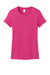 District DM104L Womens Perfect Weight Short Sleeve Crewneck T-Shirt Dark Fuchsia Pink Flat Front