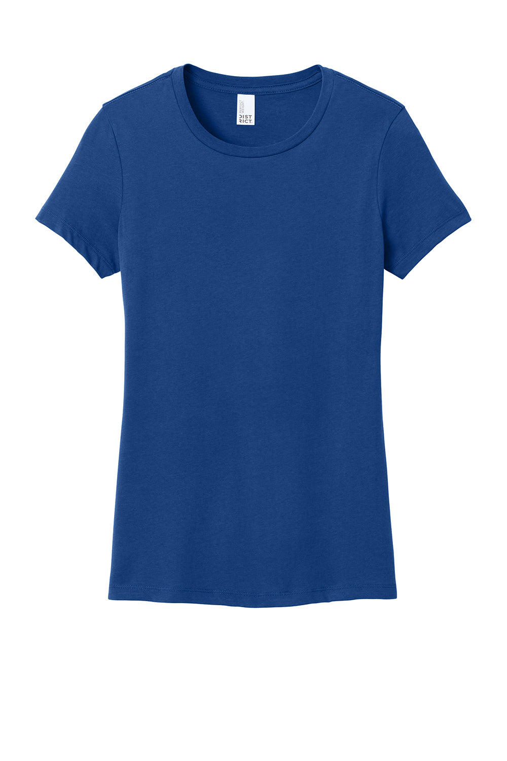 District DM104L Womens Perfect Weight Short Sleeve Crewneck T-Shirt Deep Royal Blue Flat Front