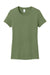 District DM104L Womens Perfect Weight Short Sleeve Crewneck T-Shirt Fresh Fatigue Green Flat Front