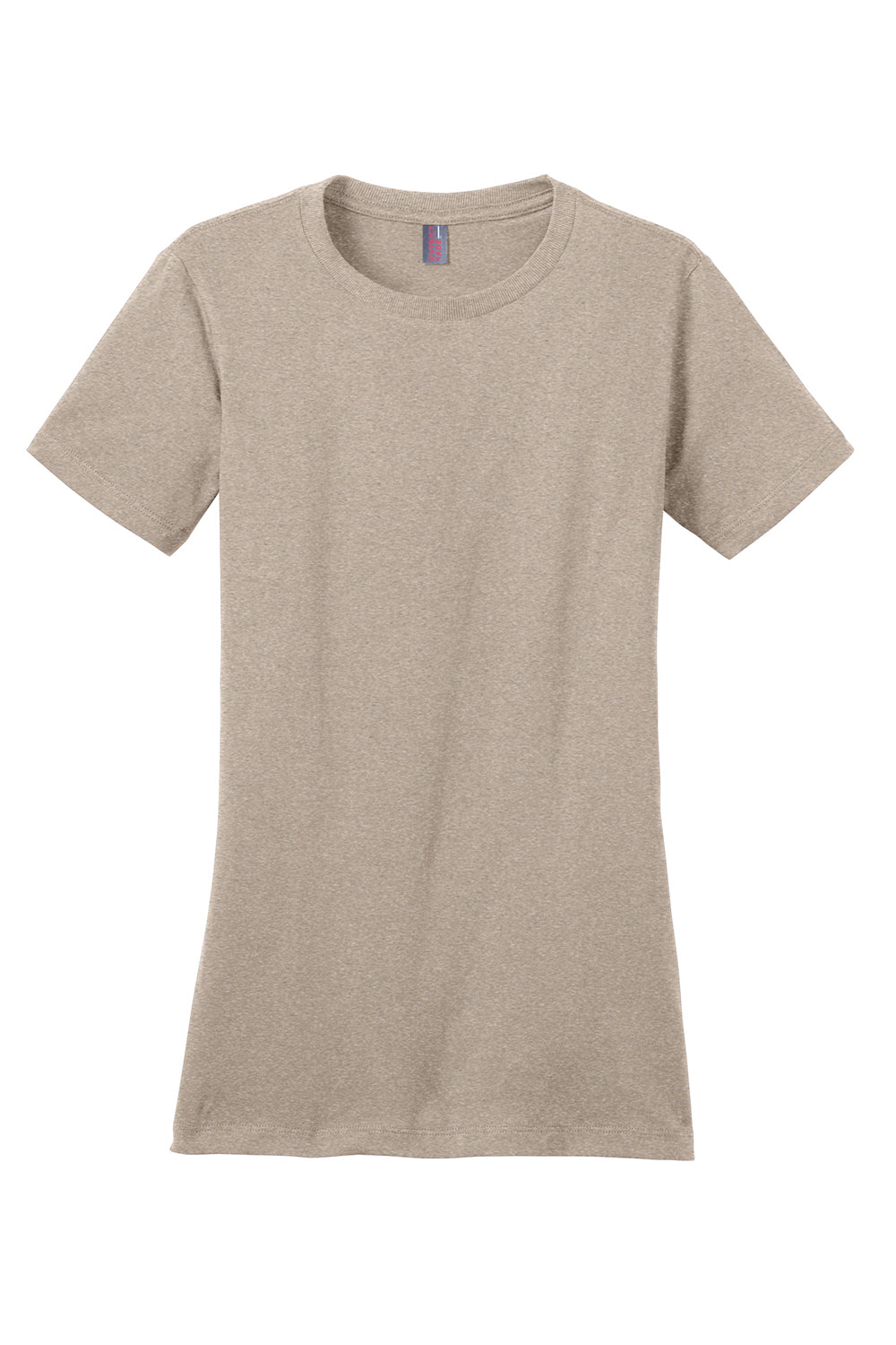 District DM104L Womens Perfect Weight Short Sleeve Crewneck T-Shirt Heather Latte Flat Front