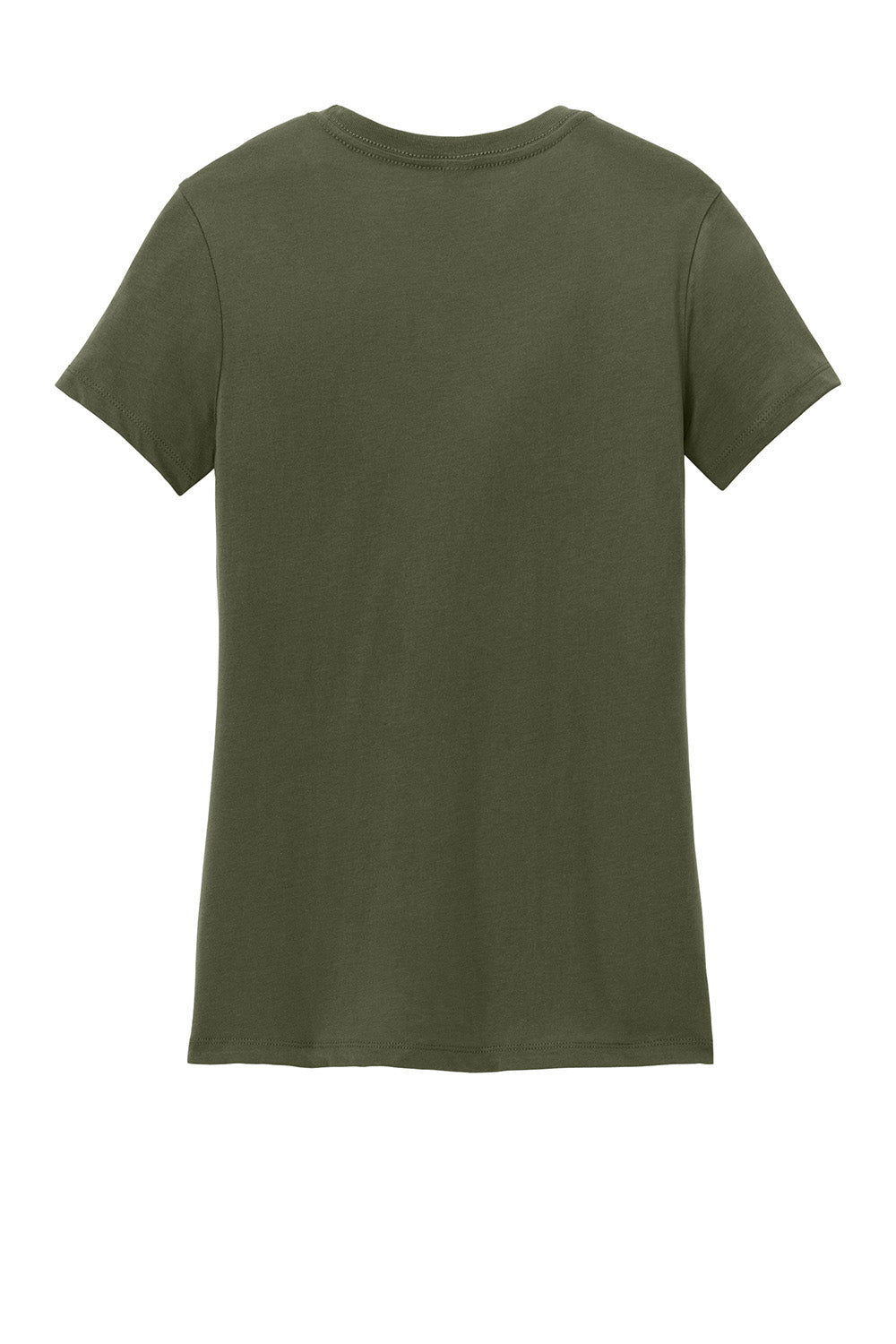 District DM104L Womens Perfect Weight Short Sleeve Crewneck T-Shirt Military Green Flat Back