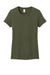 District DM104L Womens Perfect Weight Short Sleeve Crewneck T-Shirt Military Green Flat Front