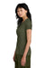 District DM104L Womens Perfect Weight Short Sleeve Crewneck T-Shirt Military Green Model Side