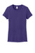 District DM104L Womens Perfect Weight Short Sleeve Crewneck T-Shirt Purple Flat Front