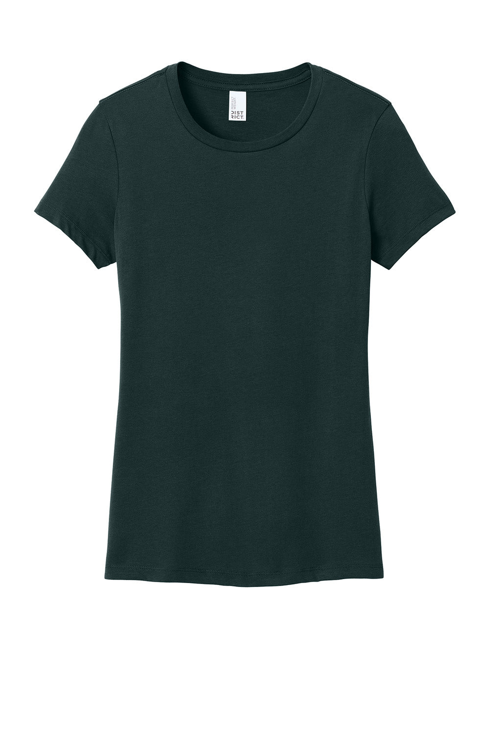 District DM104L Womens Perfect Weight Short Sleeve Crewneck T-Shirt Rainforest Green Flat Front