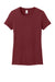 District DM104L Womens Perfect Weight Short Sleeve Crewneck T-Shirt Sangria Red Flat Front