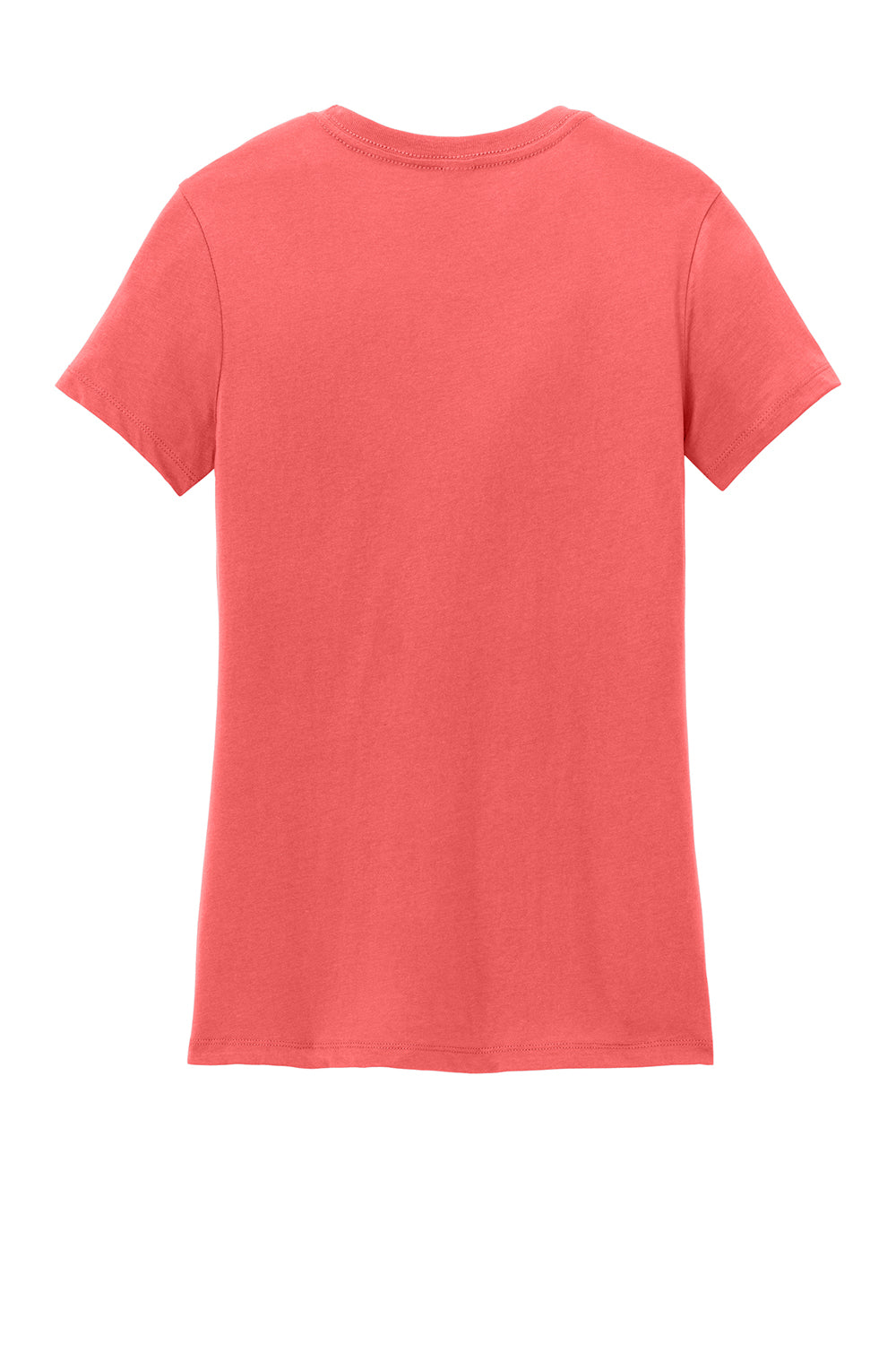 District DM104L Womens Perfect Weight Short Sleeve Crewneck T-Shirt Coral Flat Back