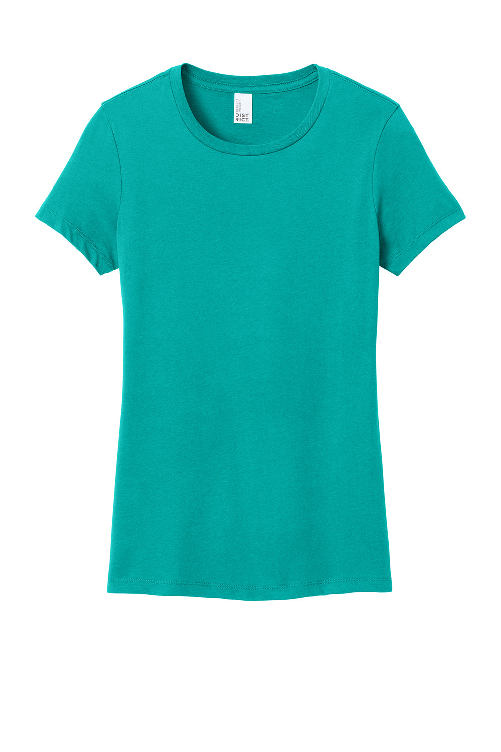 District DM104L Womens Perfect Weight Short Sleeve Crewneck T-Shirt Jade Green Flat Front