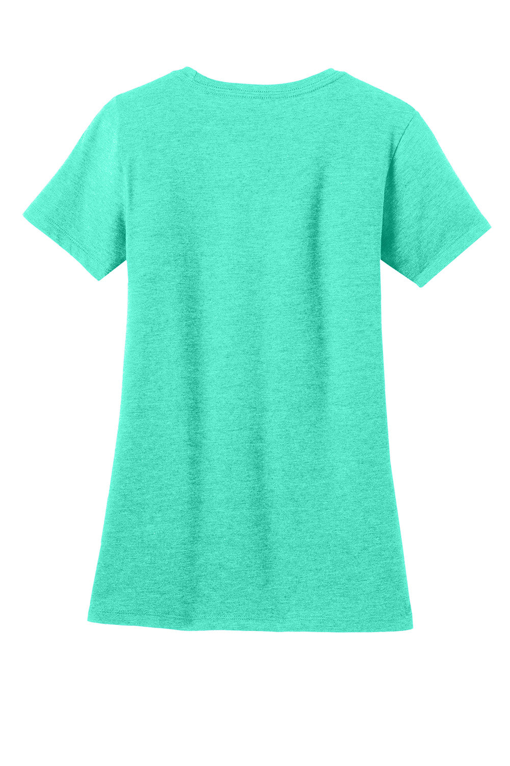 District DM108L Womens Perfect Blend Short Sleeve Crewneck T-Shirt Heather Aqua Green Flat Back