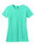 District DM108L Womens Perfect Blend Short Sleeve Crewneck T-Shirt Heather Aqua Green Flat Front