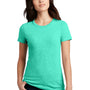 District Womens Perfect Blend Short Sleeve Crewneck T-Shirt - Heather Aqua Green - NEW