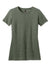 District DM108L Womens Perfect Blend Short Sleeve Crewneck T-Shirt Heather Olive Green Flat Front