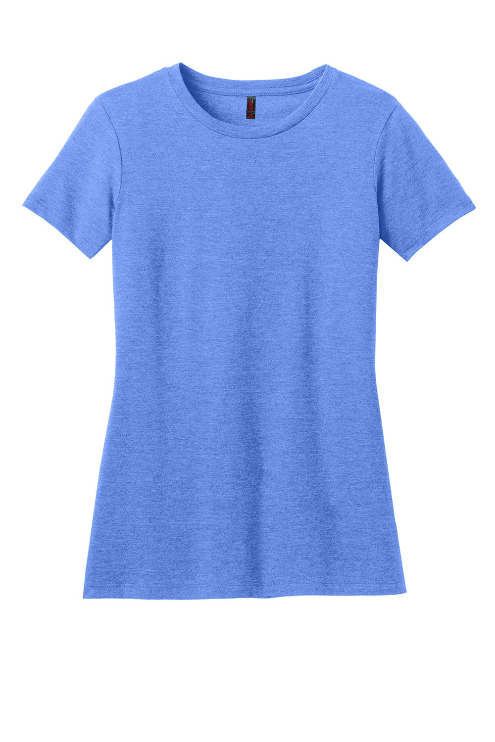 District DM108L Womens Perfect Blend Short Sleeve Crewneck T-Shirt Heather Royal Blue Flat Front