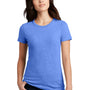 District Womens Perfect Blend Short Sleeve Crewneck T-Shirt - Heather Royal Blue - NEW