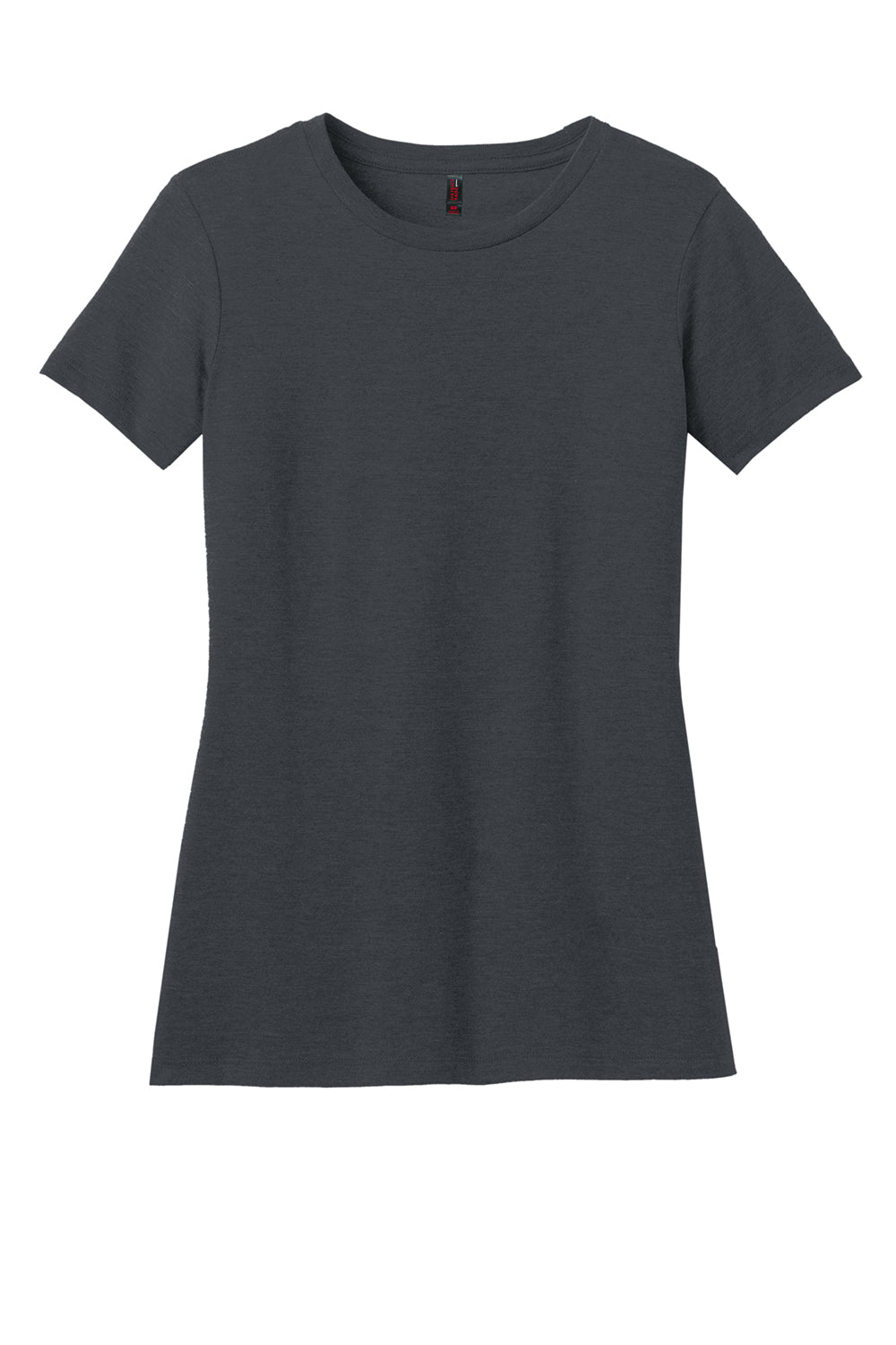 District DM108L Womens Perfect Blend Short Sleeve Crewneck T-Shirt Charcoal Grey Flat Front