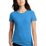 District Womens Perfect Blend Short Sleeve Crewneck T-Shirt - Heather Bright Turquoise Blue