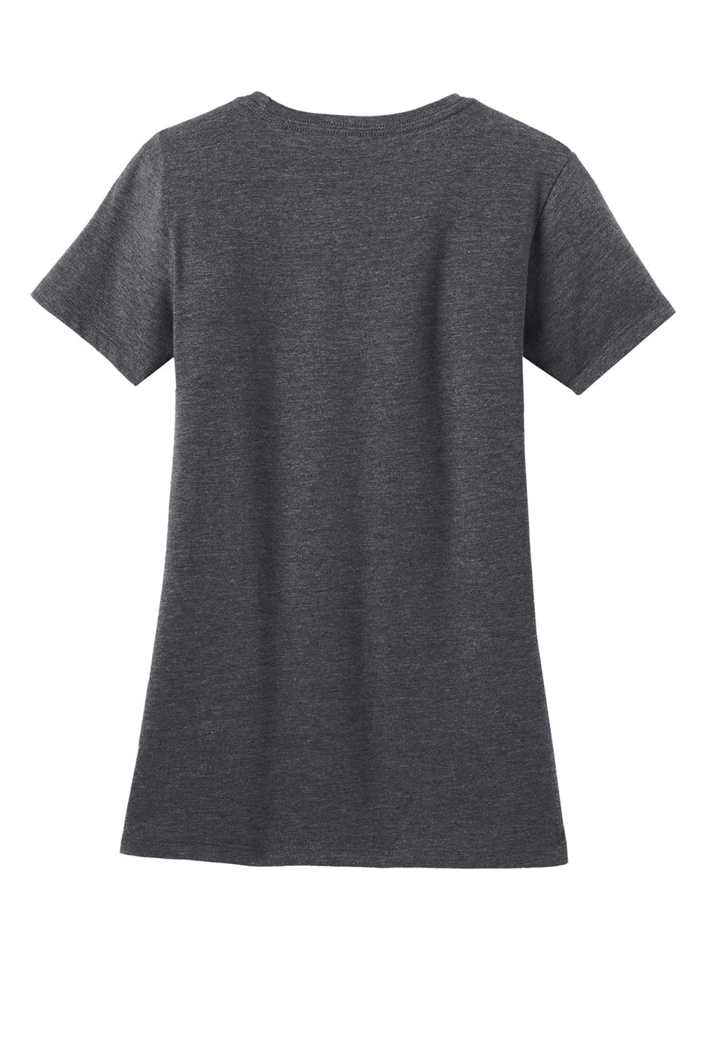 District DM108L Womens Perfect Blend Short Sleeve Crewneck T-Shirt Heather Charcoal Grey Flat Back