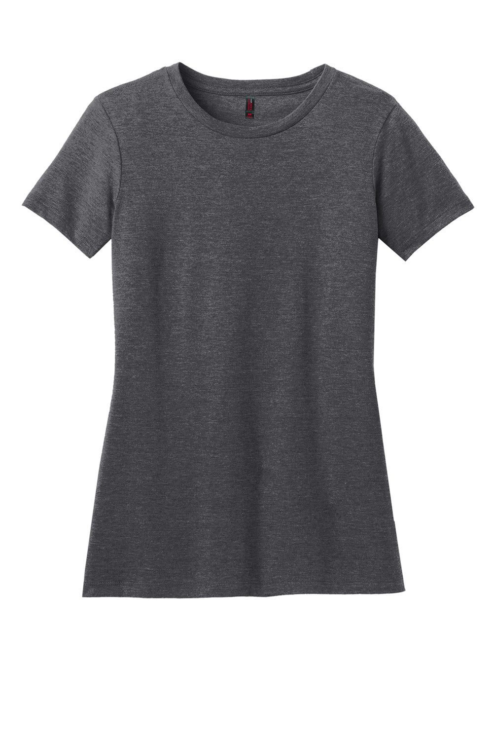 District DM108L Womens Perfect Blend Short Sleeve Crewneck T-Shirt Heather Charcoal Grey Flat Front