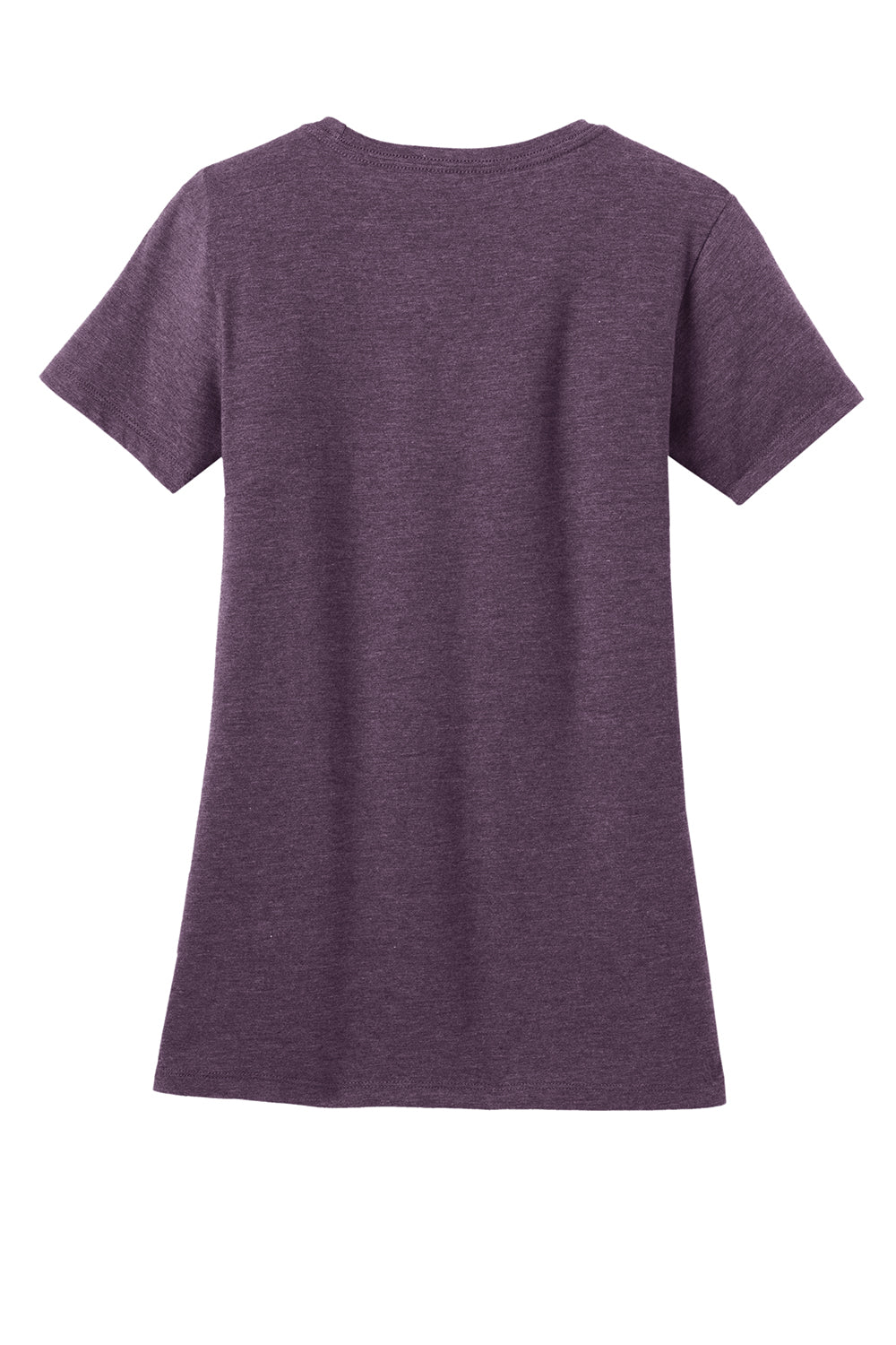 District DM108L Womens Perfect Blend Short Sleeve Crewneck T-Shirt Heather Eggplant Purple Flat Back