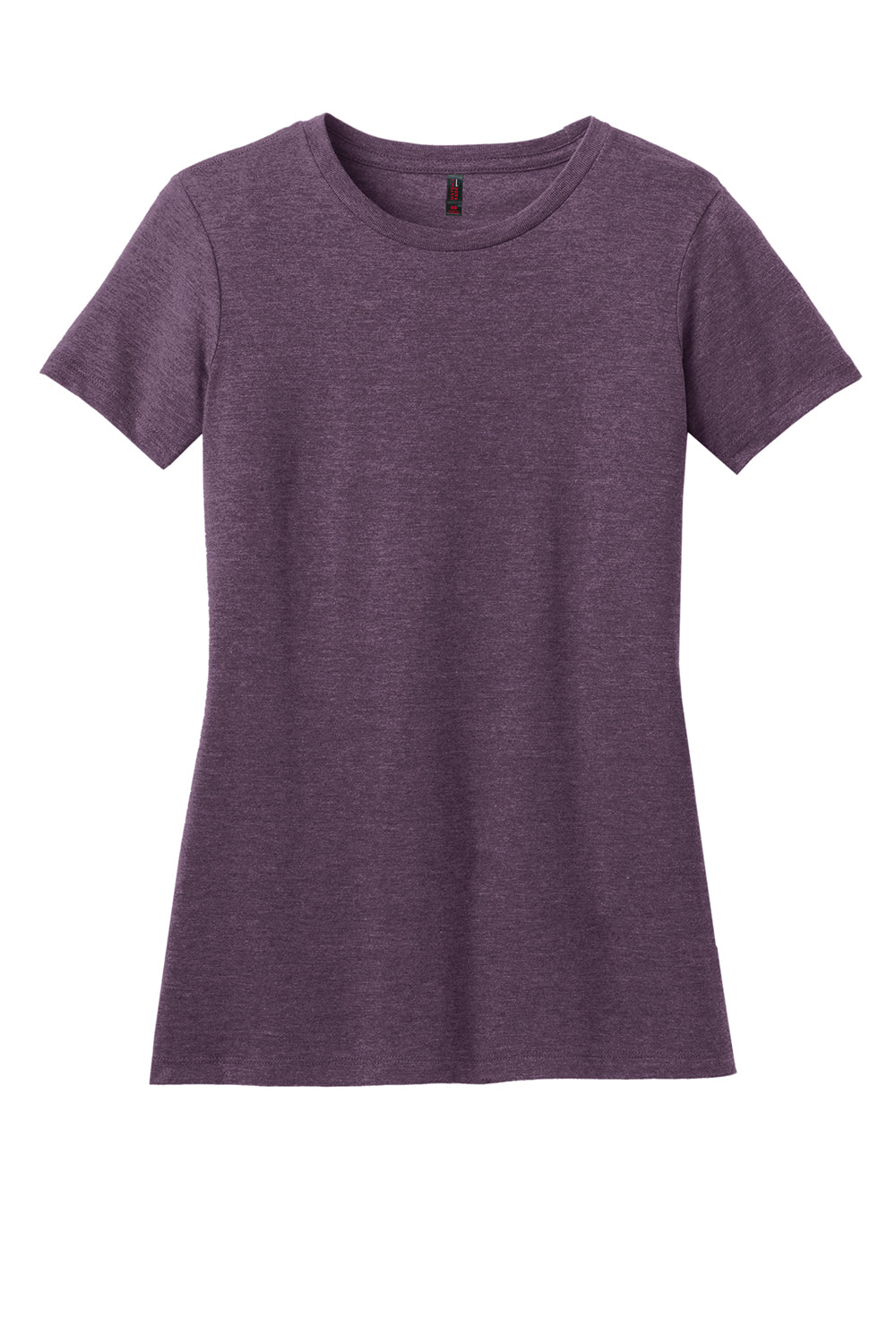 District DM108L Womens Perfect Blend Short Sleeve Crewneck T-Shirt Heather Eggplant Purple Flat Front