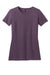 District DM108L Womens Perfect Blend Short Sleeve Crewneck T-Shirt Heather Eggplant Purple Flat Front