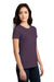 District DM108L Womens Perfect Blend Short Sleeve Crewneck T-Shirt Heather Eggplant Purple Model 3q