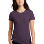 District Womens Perfect Blend Short Sleeve Crewneck T-Shirt - Heather Eggplant Purple