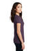 District DM108L Womens Perfect Blend Short Sleeve Crewneck T-Shirt Heather Eggplant Purple Model Side