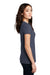 District DM108L Womens Perfect Blend Short Sleeve Crewneck T-Shirt Heather Navy Blue Model Side