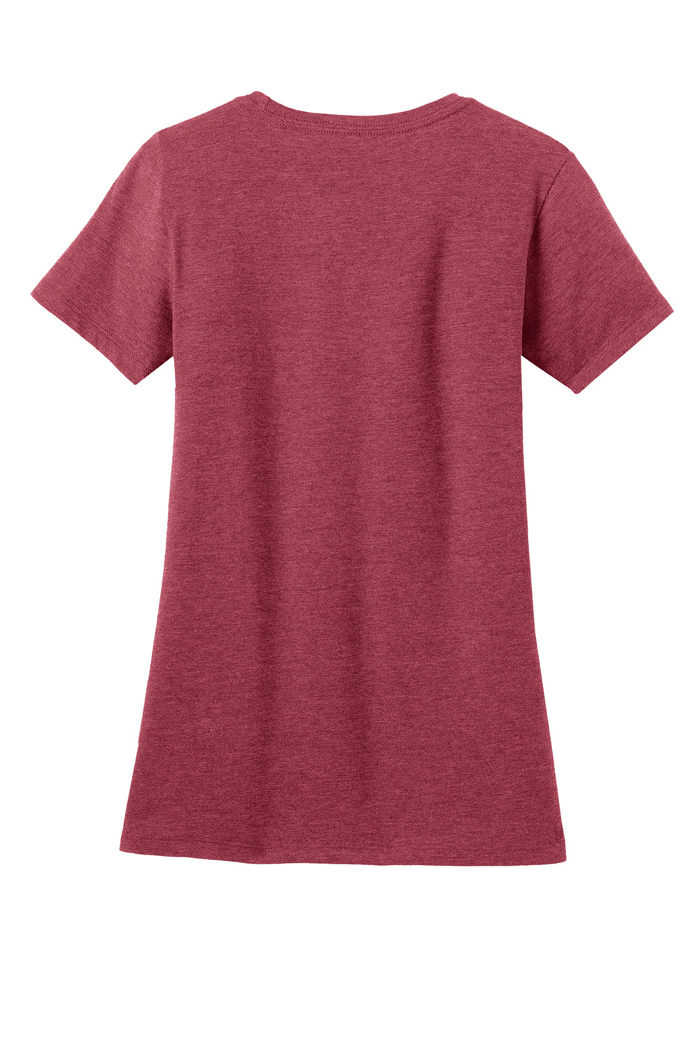 District DM108L Womens Perfect Blend Short Sleeve Crewneck T-Shirt Heather Red Flat Back