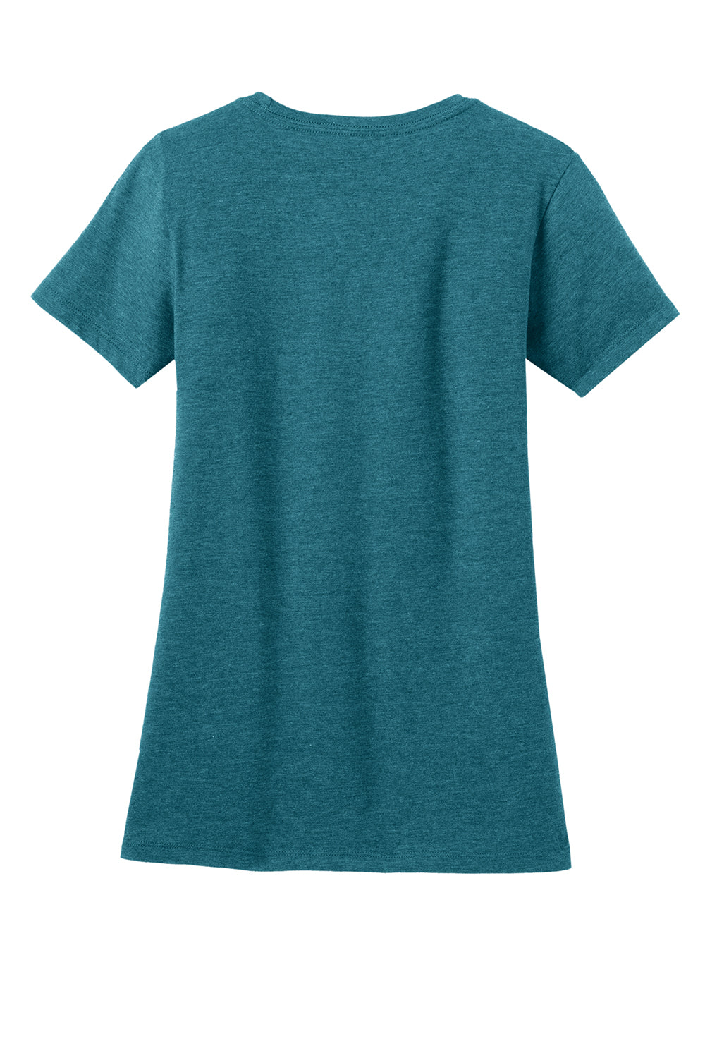 District DM108L Womens Perfect Blend Short Sleeve Crewneck T-Shirt Heather Teal Green Flat Back