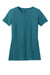 District DM108L Womens Perfect Blend Short Sleeve Crewneck T-Shirt Heather Teal Green Flat Front