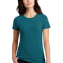 District Womens Perfect Blend Short Sleeve Crewneck T-Shirt - Heather Teal Green