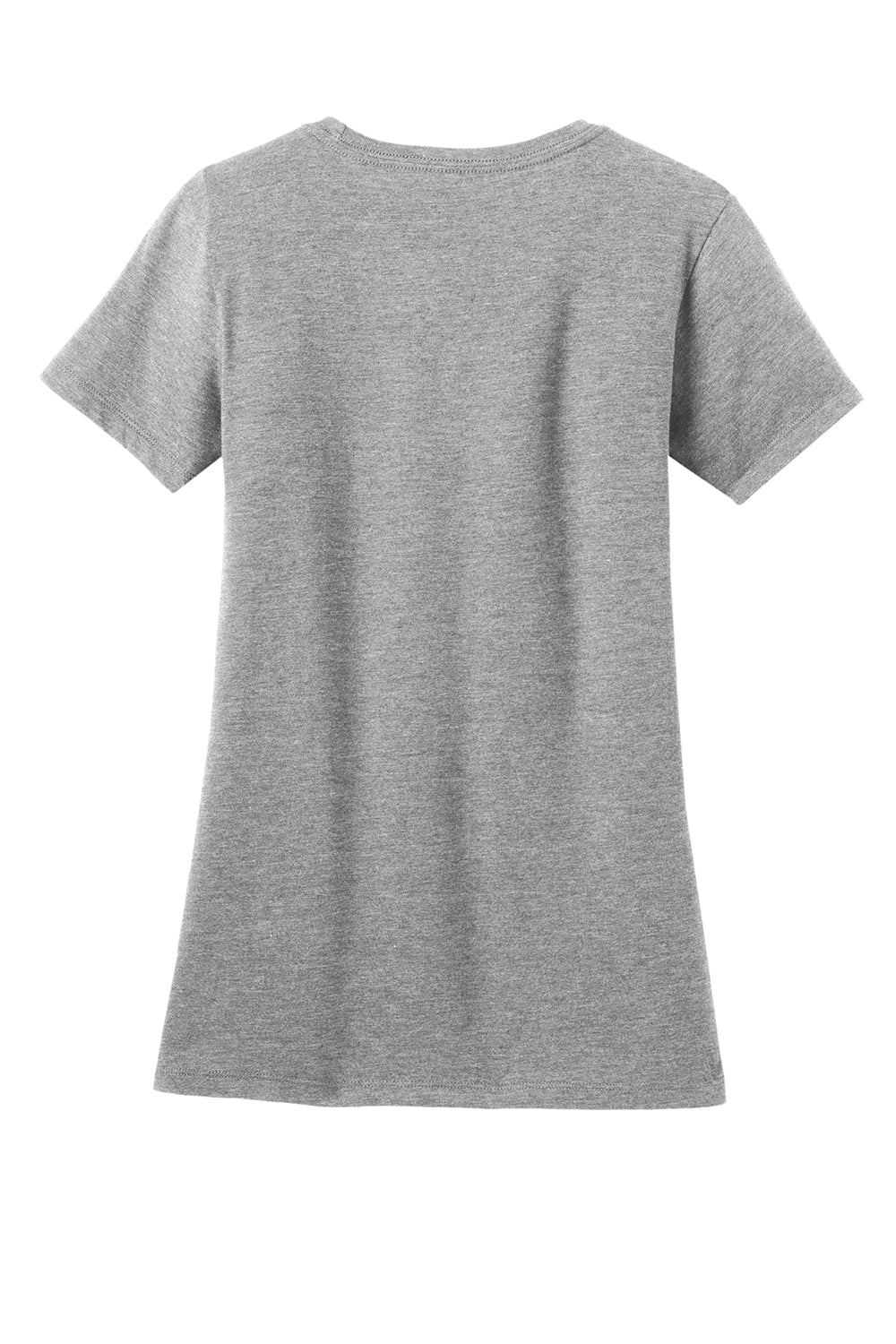 District DM108L Womens Perfect Blend Short Sleeve Crewneck T-Shirt Heather Light Grey Flat Back