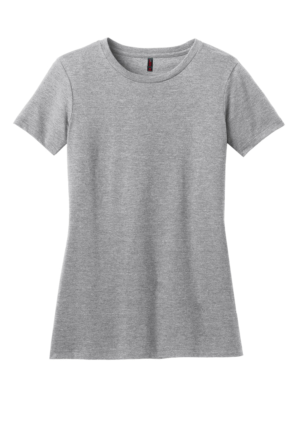 District DM108L Womens Perfect Blend Short Sleeve Crewneck T-Shirt Heather Light Grey Flat Front