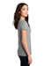 District DM108L Womens Perfect Blend Short Sleeve Crewneck T-Shirt Heather Light Grey Model Side