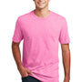 District Mens Perfect Blend Short Sleeve Crewneck T-Shirt - Heather Awareness Pink - NEW