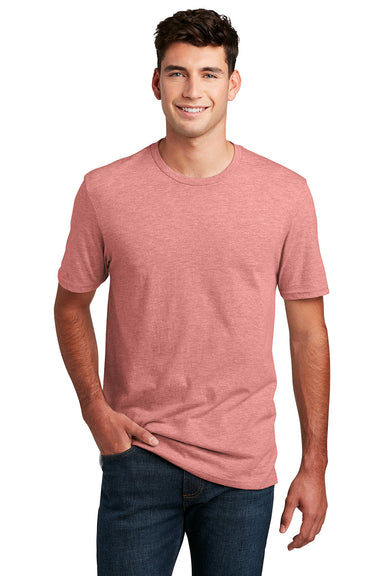 District DM108 Mens Perfect Blend Short Sleeve Crewneck T-Shirt Blush Pink Frost Model Front