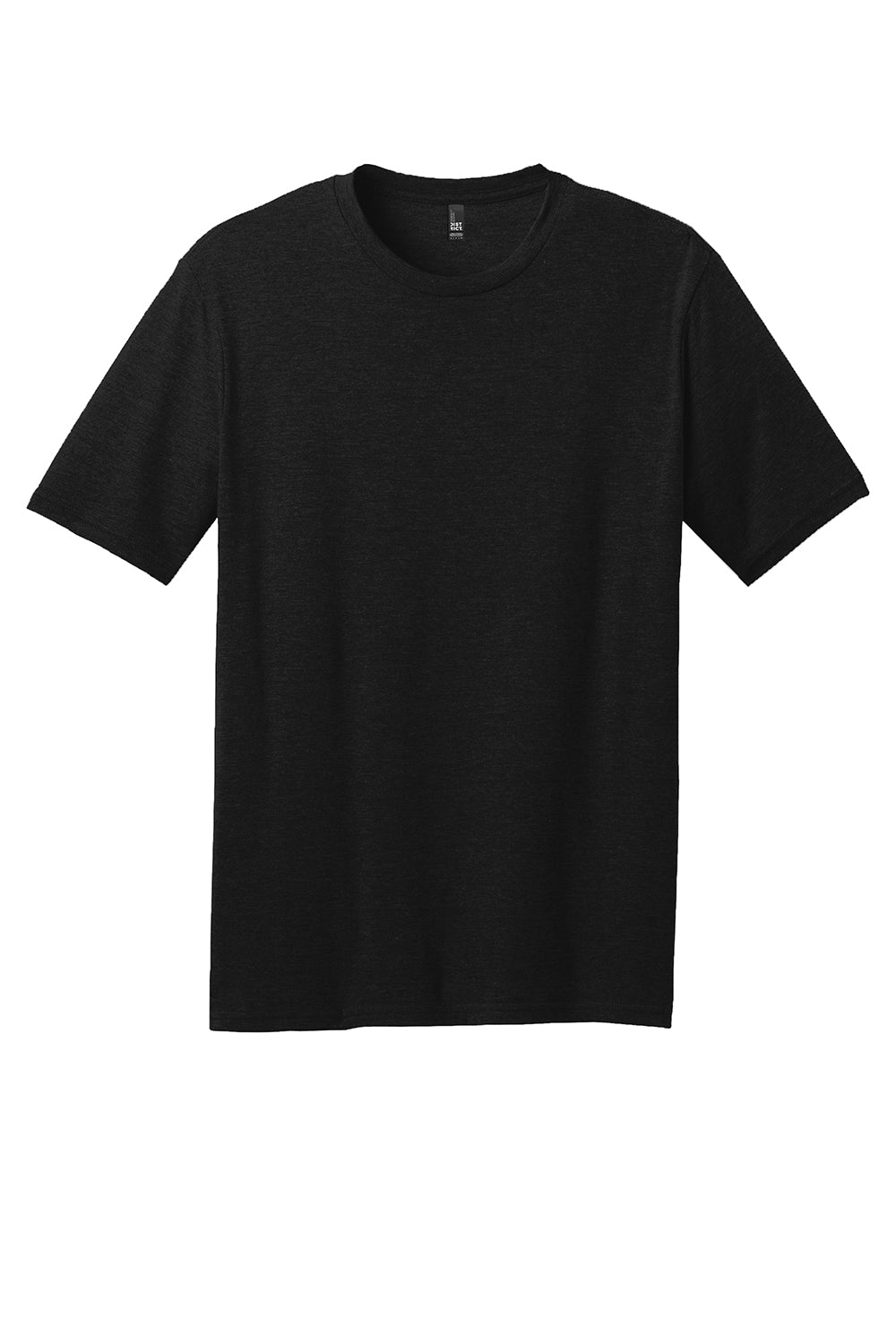 District DM108 Mens Perfect Blend Short Sleeve Crewneck T-Shirt Black Flat Front