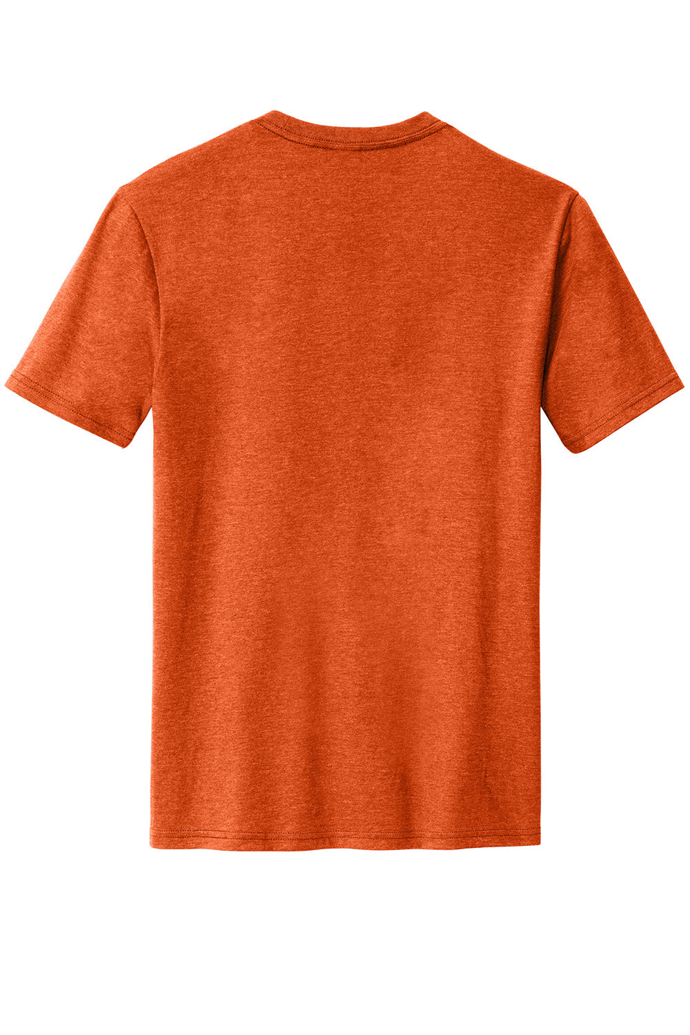 District DM108 Mens Perfect Blend Short Sleeve Crewneck T-Shirt Heather Deep Orange Flat Back