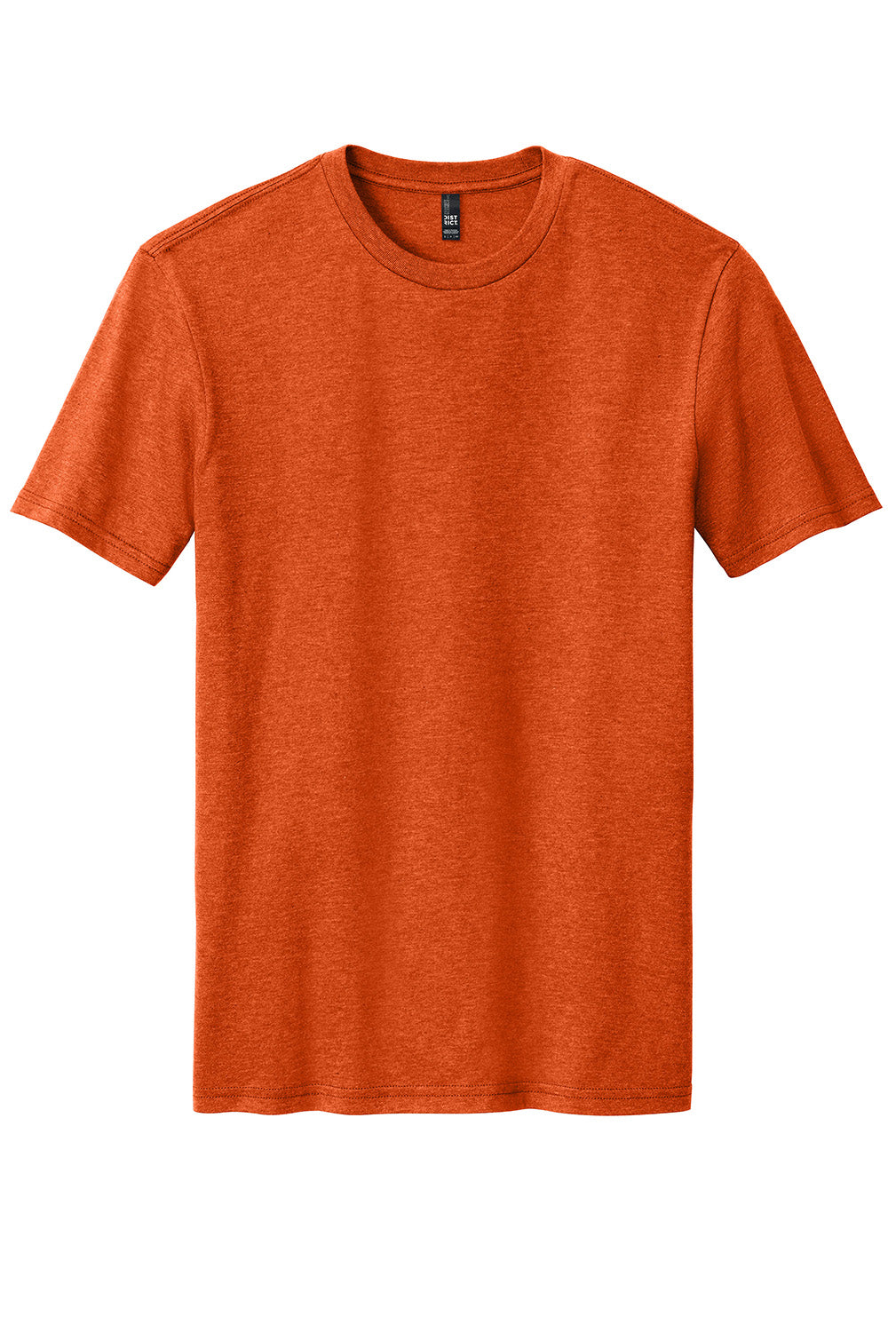 District DM108 Mens Perfect Blend Short Sleeve Crewneck T-Shirt Heather Deep Orange Flat Front